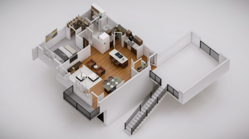 Floor plan for 1 bed, 1 bath, 806 sqft